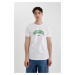 DEFACTO Slim Fit Crew Neck Printed Short Sleeve T-Shirt