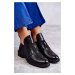 Lacquered boots with cut-outs on flat heels Black Eunice