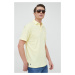 Polo tričko s prímesou ľanu Polo Ralph Lauren žltá farba,jednofarebné,710900790