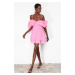 Trendyol Pink Waist Opening/Skater Woven Poplin Elegant Evening Dress