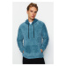 Trendyol Indigo Regular/Normal Cut Hooded Warm Plush Sweatshirt