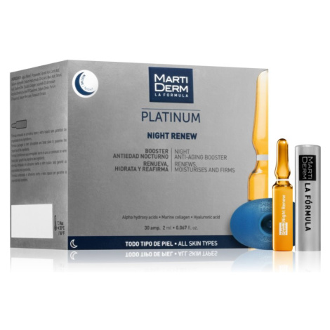 MartiDerm Platinum Night Renew exfoliačné peelingové sérum v ampulkách