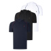 TRIPLE SET T8570 DEWBERRY HOODED MEN'S T-SHIRT-NAVY BLUE-WHITE-BLACK