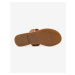 Hnedé dámske kožené žabky Tommy Hilfiger Essential Leather