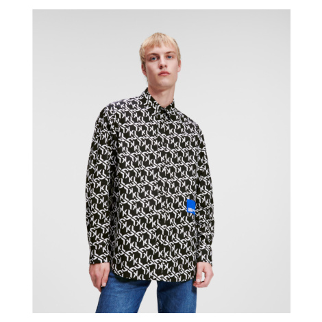Košeľa Karl Lagerfeld Jeans Klj Monogram Aop Shirt Čierna