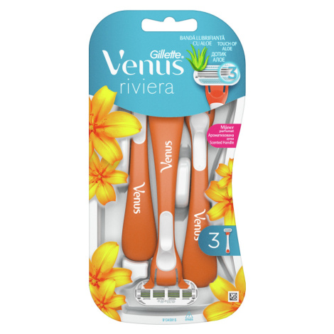 GILLETTE Venus Riviera Dámske pohotové holiace strojčeky 3 ks