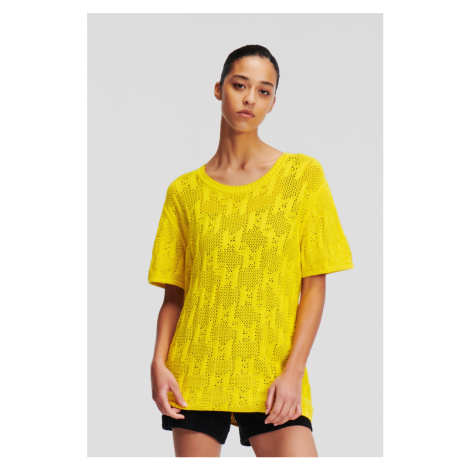 Sveter Karl Lagerfeld Monogram Knit T-Shirt Blazing Yellow