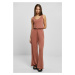 Women's terracotta modal long-sleeved jumpsuit