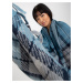 Lady's blue scarf with tassels