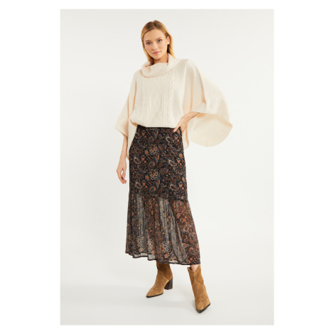 MONNARI Woman's Midi Skirts Patterned Midi Skirt With Frill