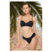 Trendyol Black Strapless Gathered Bikini Top