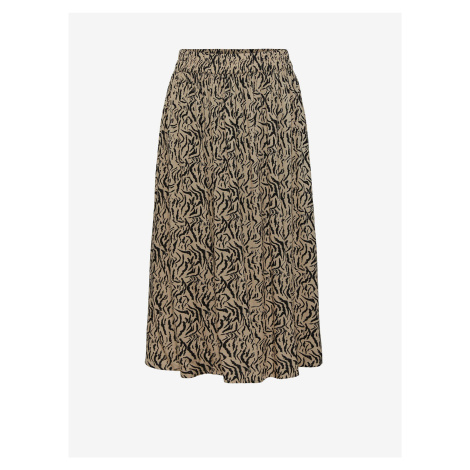 Black-brown Patterned Midi Skirt Pieces Nya - Women
