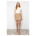 Trendyol Mink High Waist A-Line Mini Length Woven Skirt