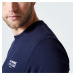 Pánske tričko na fitness 500 Essentials tmavomodré s potlačou