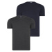 DUAL SET T8569 DEWBERRY BIKE COLLAR MENS T-SHIRT-ANTHRACITE-NAVY BLUE