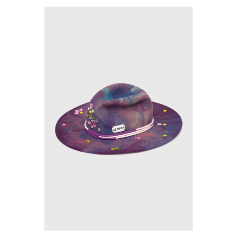 Vlnený klobúk LE SH KA headwear Palm Springs fialová farba, vlnený
