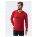 Červený pánsky basic sveter Ombre Clothing