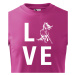 Detské tričko pre milovníkov koní s potlačou, ktorá zobrazuje lásku ku koňom
