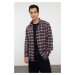 Trendyol Claret Red Regular Fit Winter Checkered Plaid Lumberjack Shirt