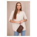 Blouse with a longer back beige