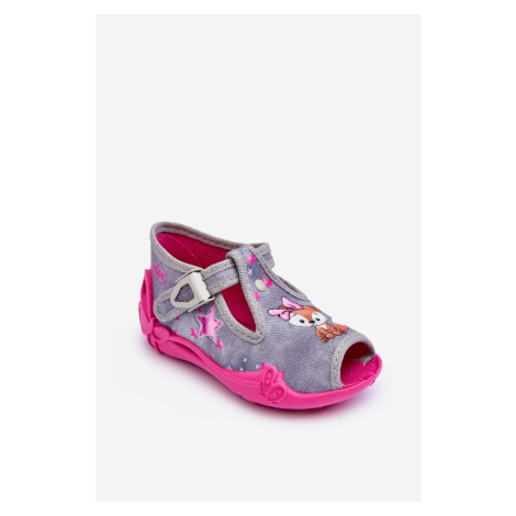 Befado Squirrel Slippers Sandals Grey and Pink