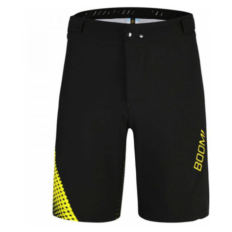 MONTON Cyklistické nohavice krátke bez trakov - BOOM MTB - čierna/žltá