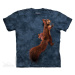 Pánske batikované tričko The Mountain - Peace Squirrel - modrá