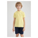 DEFACTO Boy Regular Fit Polo Neck Pique Short Sleeved Polo T-Shirt