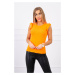 Blouse with ruffles orange neon