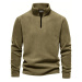 49143 Dewberry Half Zipper Stand Collar Mens Fleece-DARK BEIGE