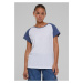 Women's T-shirt Contrast Raglan - white/blue