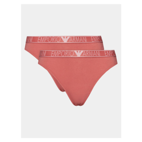 Emporio Armani Underwear Súprava 2 kusov brazílskych nohavičiek 164752 4R223 05373 Ružová