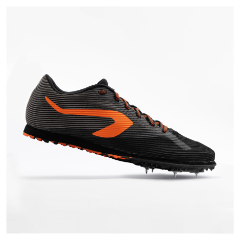 Atletická obuv s hrotmi na kros čierno-oranžová KALENJI