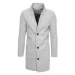 Pánsky dlhý jednoradový kabát v sivej farbe