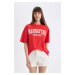 DEFACTO Oversize Fit Crew Neck Printed Short Sleeve T-Shirt