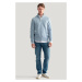 SVETER GANT TEXTURED COTTON H-ZIP STORMY SEA