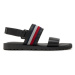 Tommy Hilfiger Sandále Core Hilfiger Lth Strappy Sandal FM0FM05009 Čierna