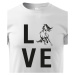 Detské tričko pre milovníkov koní s potlačou, ktorá zobrazuje lásku ku koňom