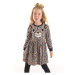 Denokids Leopard Patterned Gray Girl's Dress