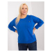 Cobalt blue blouse with a round neckline