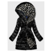 Ľahká čierna dámska zimná bunda so zateplenou kapucňou (OMDL-019)