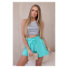 Viscose shorts with a tie at the waist mint