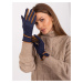 Elegant women's gloves in navy blue