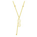 Strieborný 925 náhrdelník - zlatá farba, symbol "Infinity", tenká retiazka, guličky