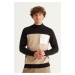 ALTINYILDIZ CLASSICS Men's Brown-Beige Standard Fit Normal Cut Half Turtleneck Knitwear Sweater