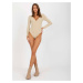 Béžové jednofarebné body s výstrihom do V EM-BO-ES-21-590.77-beige