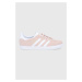 Semišové topánky adidas Originals Gazelle H01512-PNKTN/WHT, ružová farba, na plochom podpätku