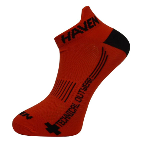 HAVEN Cyklistické ponožky klasické - SNAKE SILVER NEO - červená/čierna