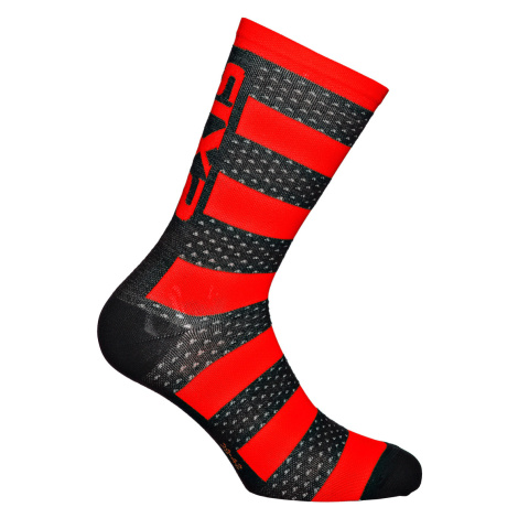 SIX2 Cyklistické ponožky klasické - LUXURY MERINO - čierna/červená