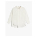 Koton Cotton Shirt Long Sleeve With Pockets Asymmetrical Cut Window Detail on the Back